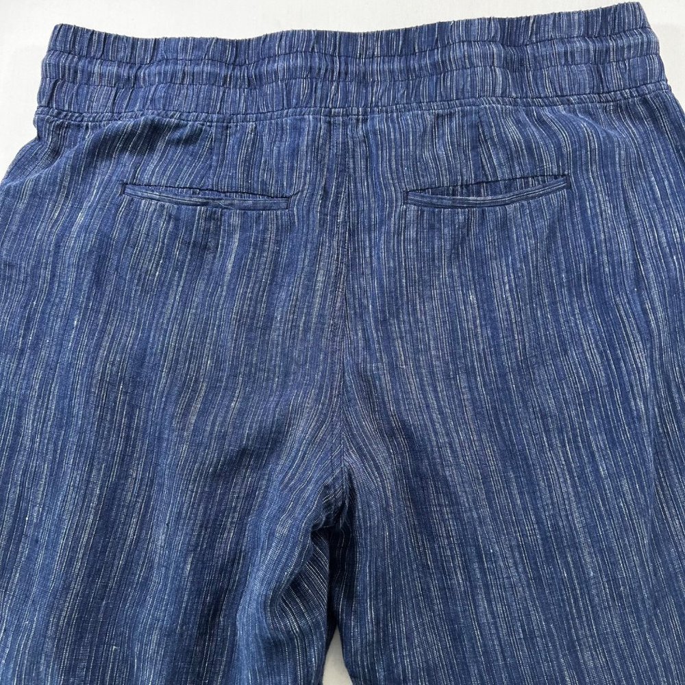 Athleta Cabo Textured Linen Wide Leg Pants in Rain Dance  Size 16 - Picture 11 of 13
